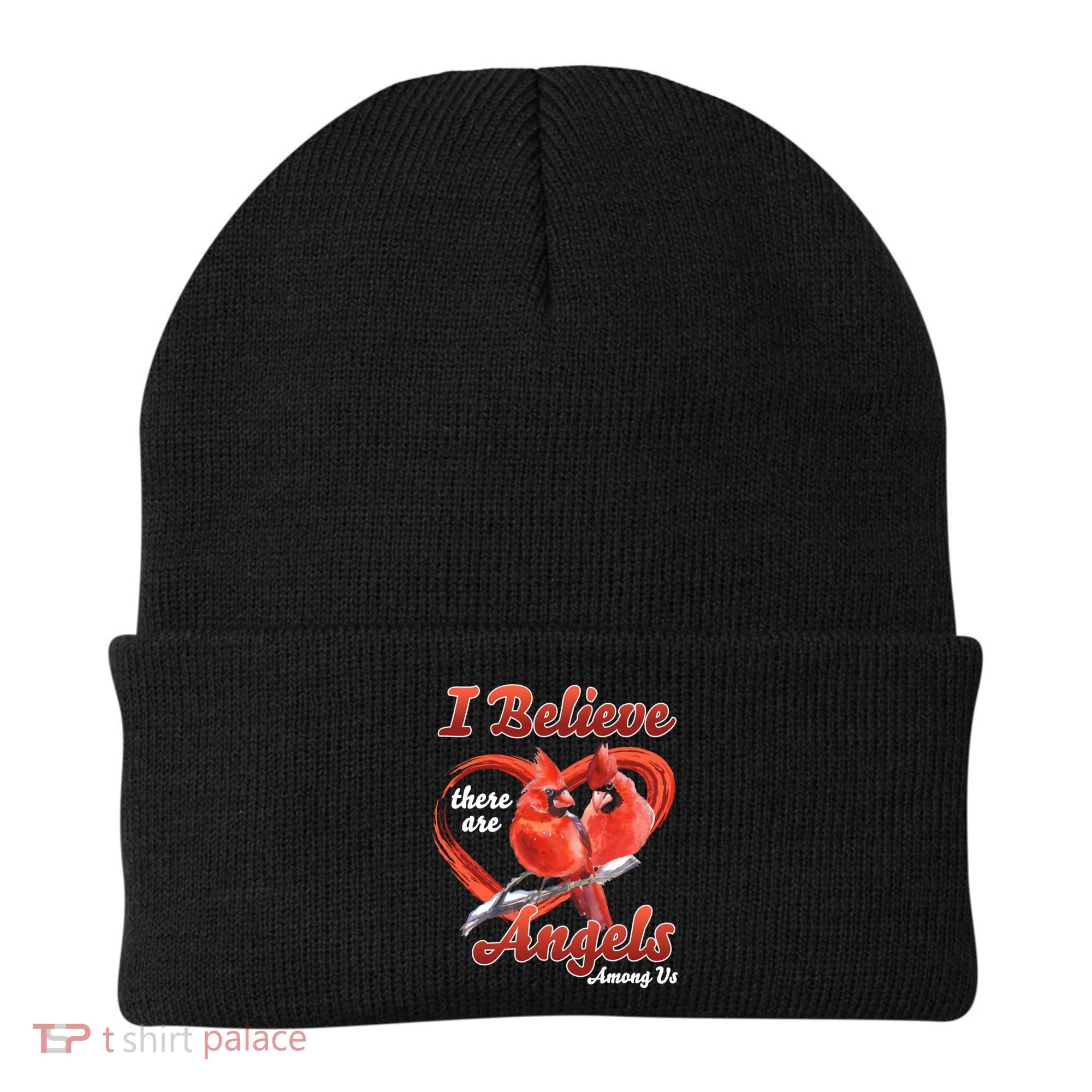 Awesome I Believe There Are Angels Among Us Cardinal Birds Gift Beanie