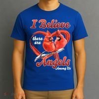 Awesome I Believe There Are Angels Among Us Cardinal Birds Gift T-Shirt thumb 3