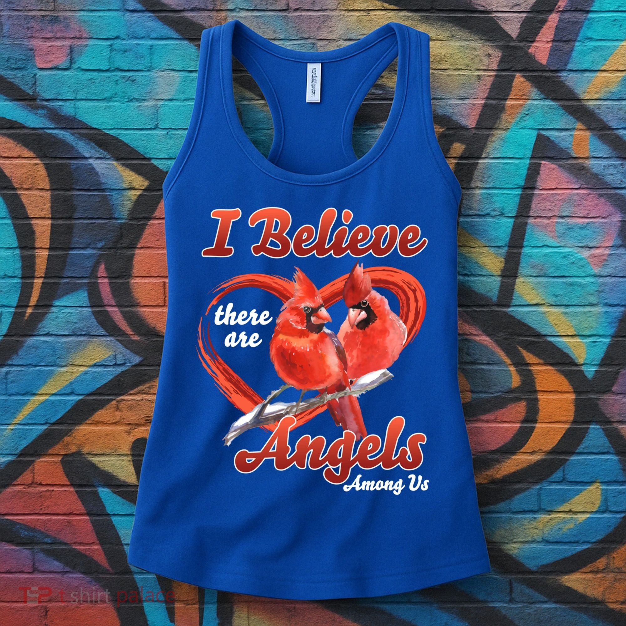 Awesome I Believe There Are Angels Among Us Cardinal Birds Gift Women's Tank Top