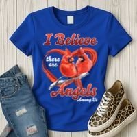 Awesome I Believe There Are Angels Among Us Cardinal Birds Gift Women's T-Shirt thumb 3