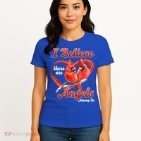 Awesome I Believe There Are Angels Among Us Cardinal Birds Gift Women's T-Shirt thumb 4