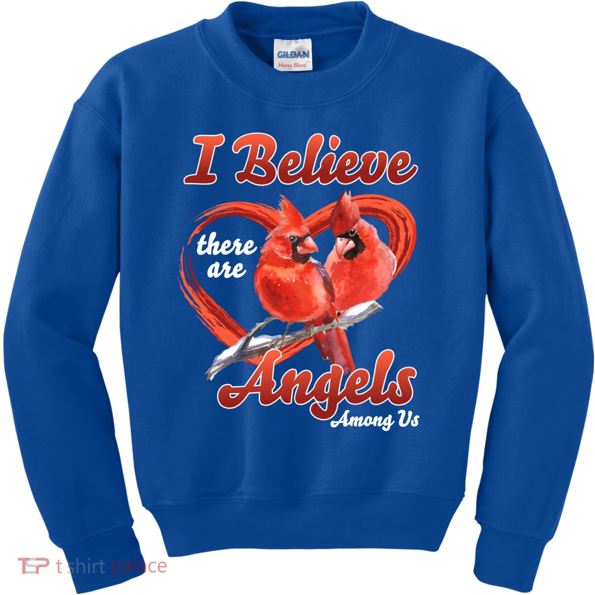 Awesome I Believe There Are Angels Among Us Cardinal Birds Gift Kids Sweatshirt