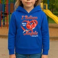 Awesome I Believe There Are Angels Among Us Cardinal Birds Gift Kids Hoodie thumb 3