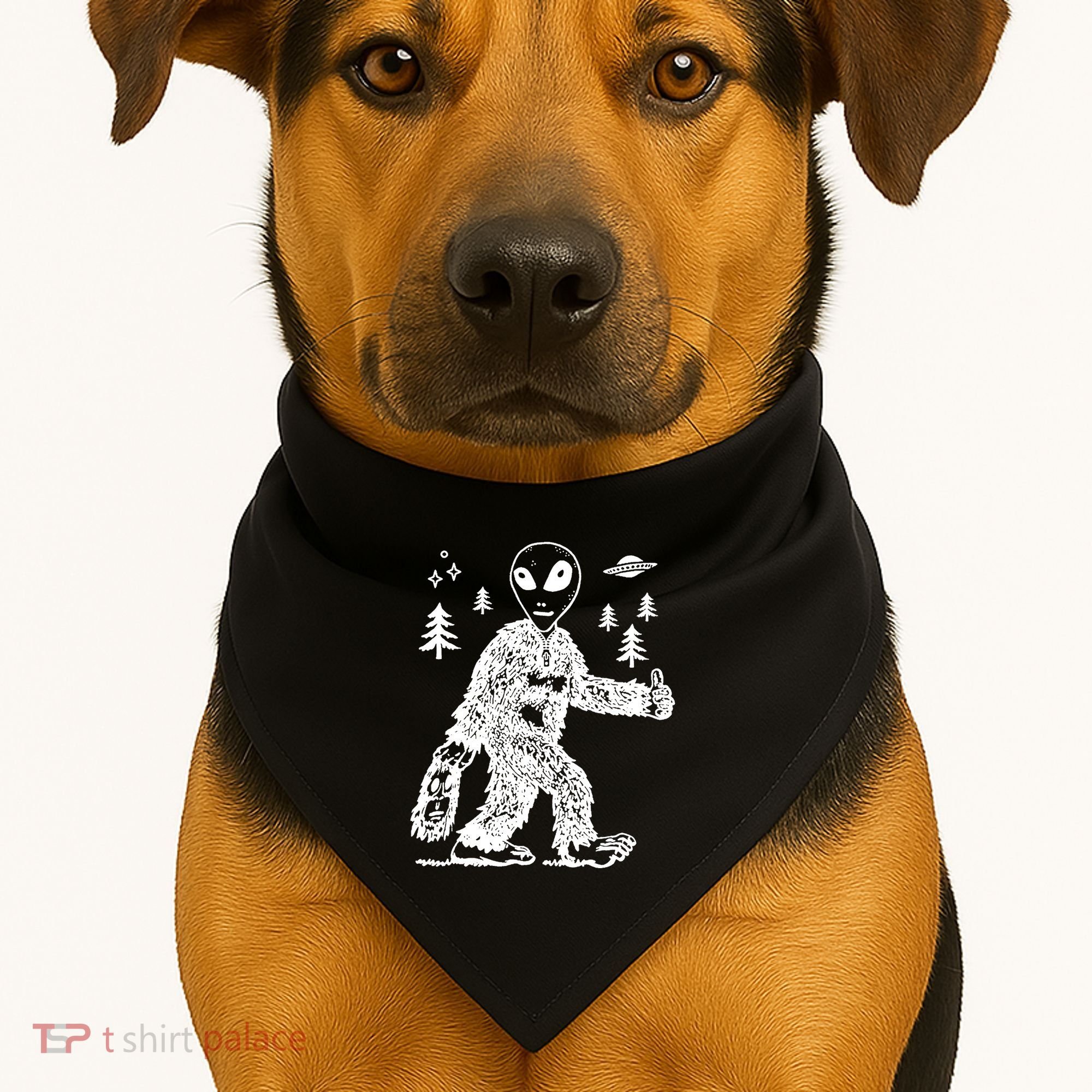 Alien In Bigfoot Costume USA-Made Doggie Bandana