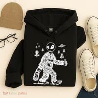 Alien In Bigfoot Costume Hoodie thumb 4