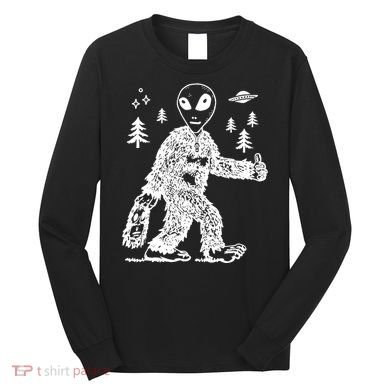Alien In Bigfoot Costume Long Sleeve Shirt