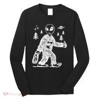 Alien In Bigfoot Costume Long Sleeve Shirt thumb 0
