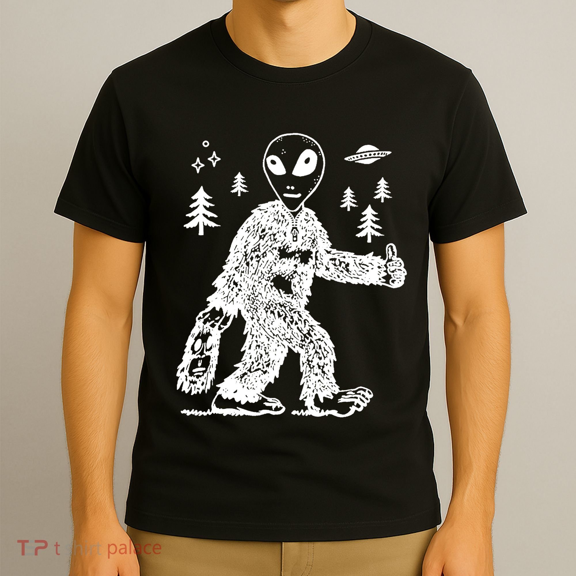 Alien In Bigfoot Costume T-Shirt