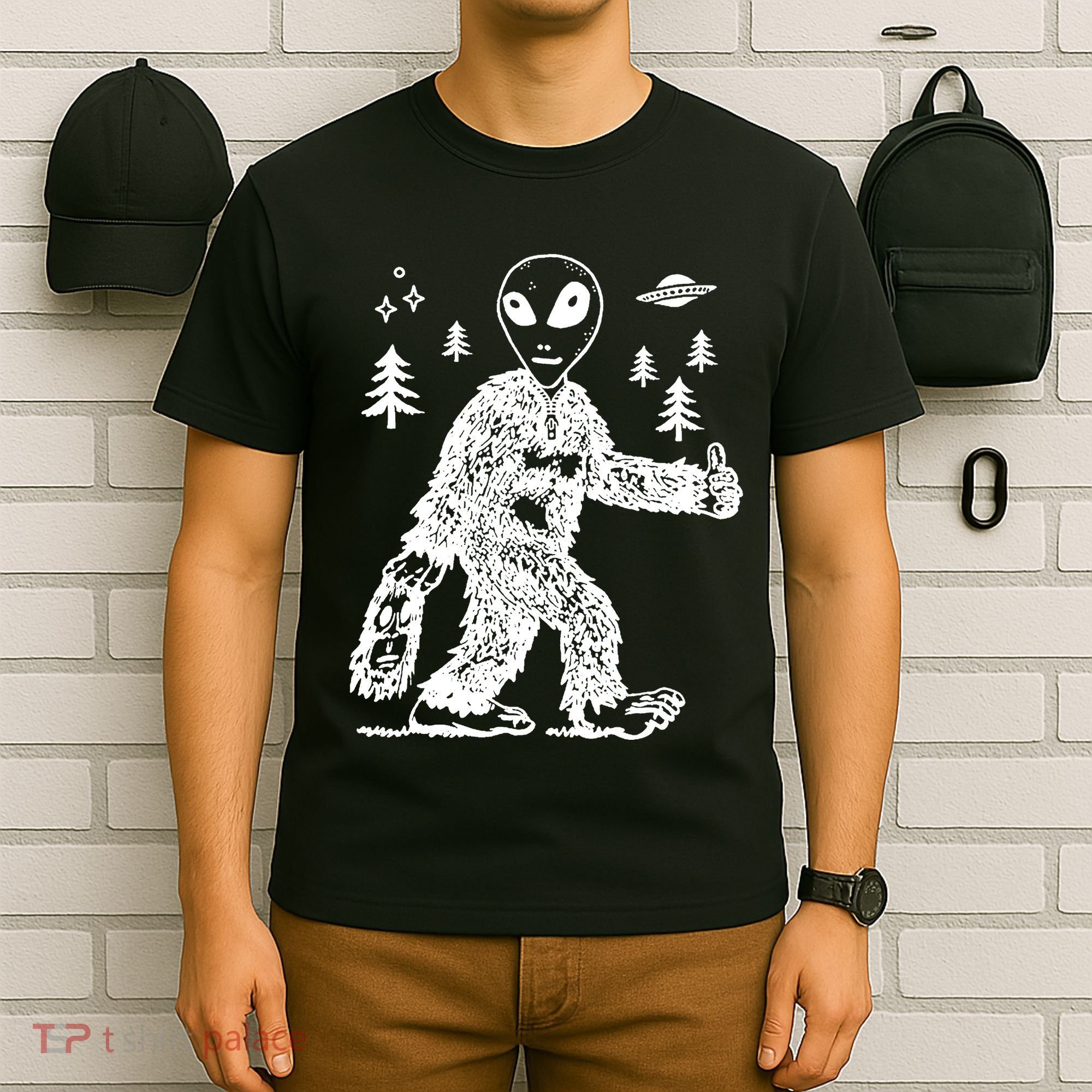 Alien In Bigfoot Costume T-Shirt