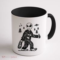 Alien In Bigfoot Costume Coffee Mug thumb 1