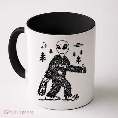 Alien In Bigfoot Costume Coffee Mug