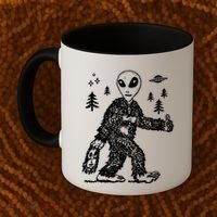 Alien In Bigfoot Costume Coffee Mug thumb 2
