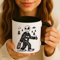 Alien In Bigfoot Costume Coffee Mug thumb 3