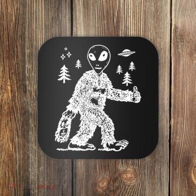 Alien In Bigfoot Costume Coaster