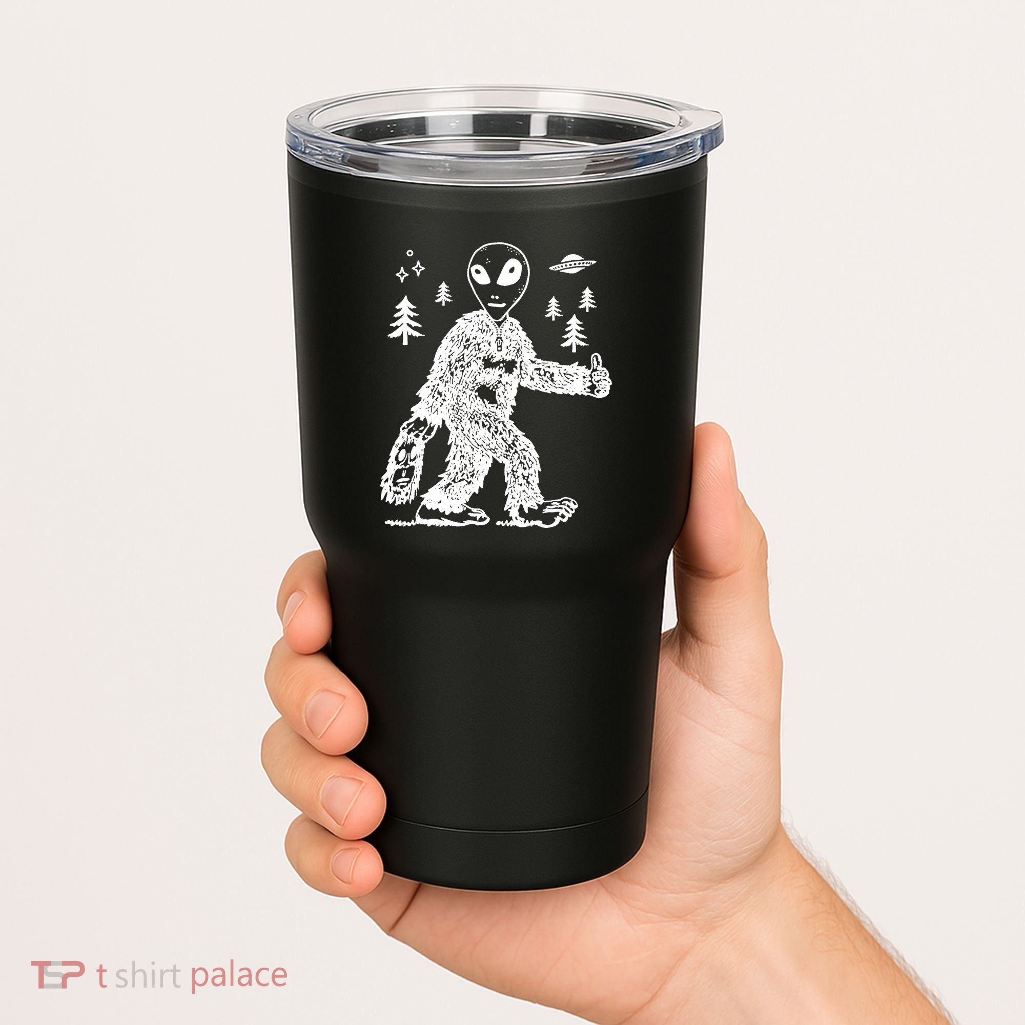 Alien In Bigfoot Costume Tumbler