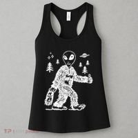 Alien In Bigfoot Costume Women's Tank Top thumb 3
