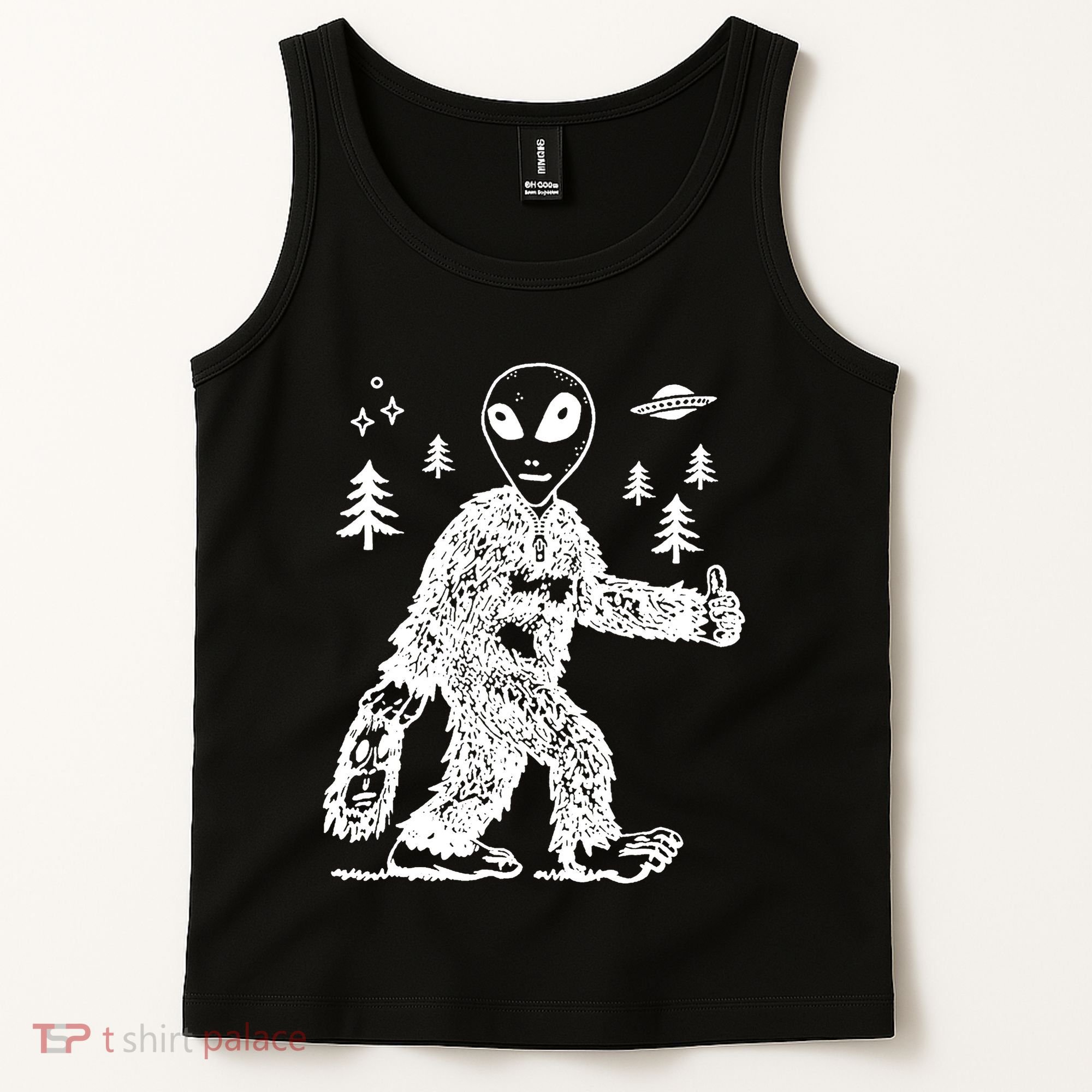 Alien In Bigfoot Costume Tank Top