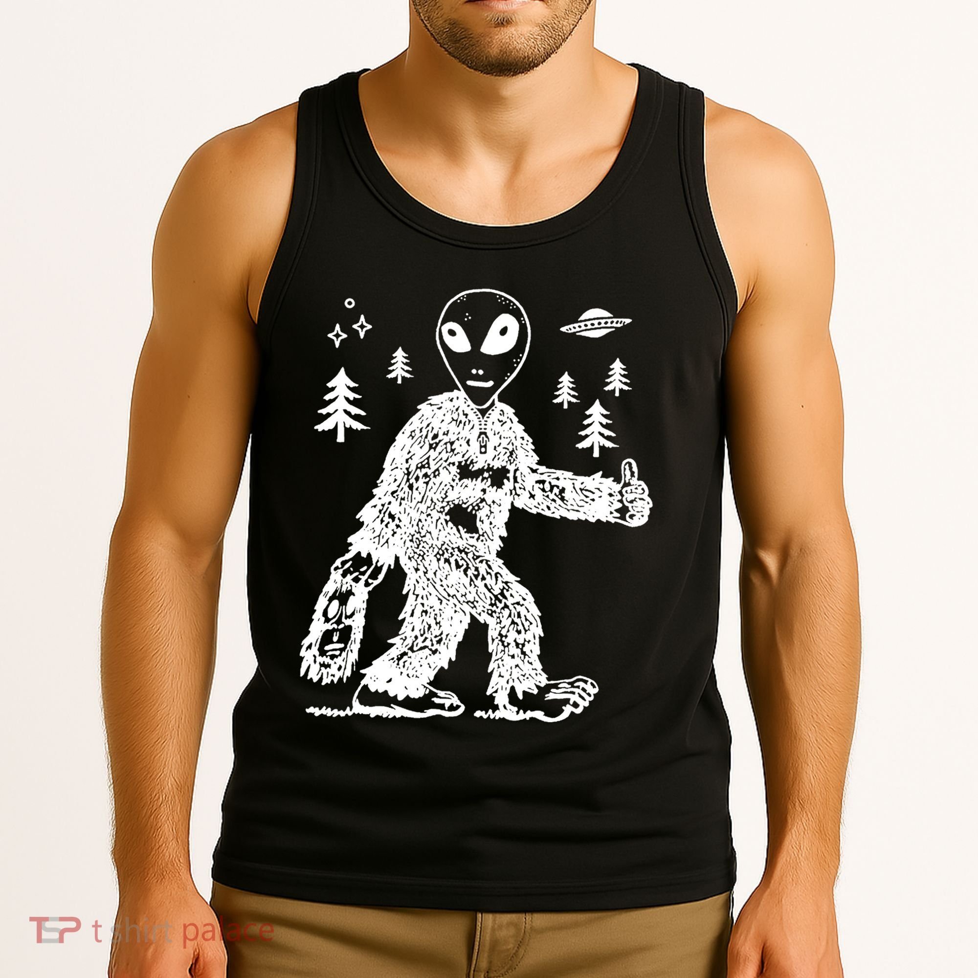 Alien In Bigfoot Costume Tank Top