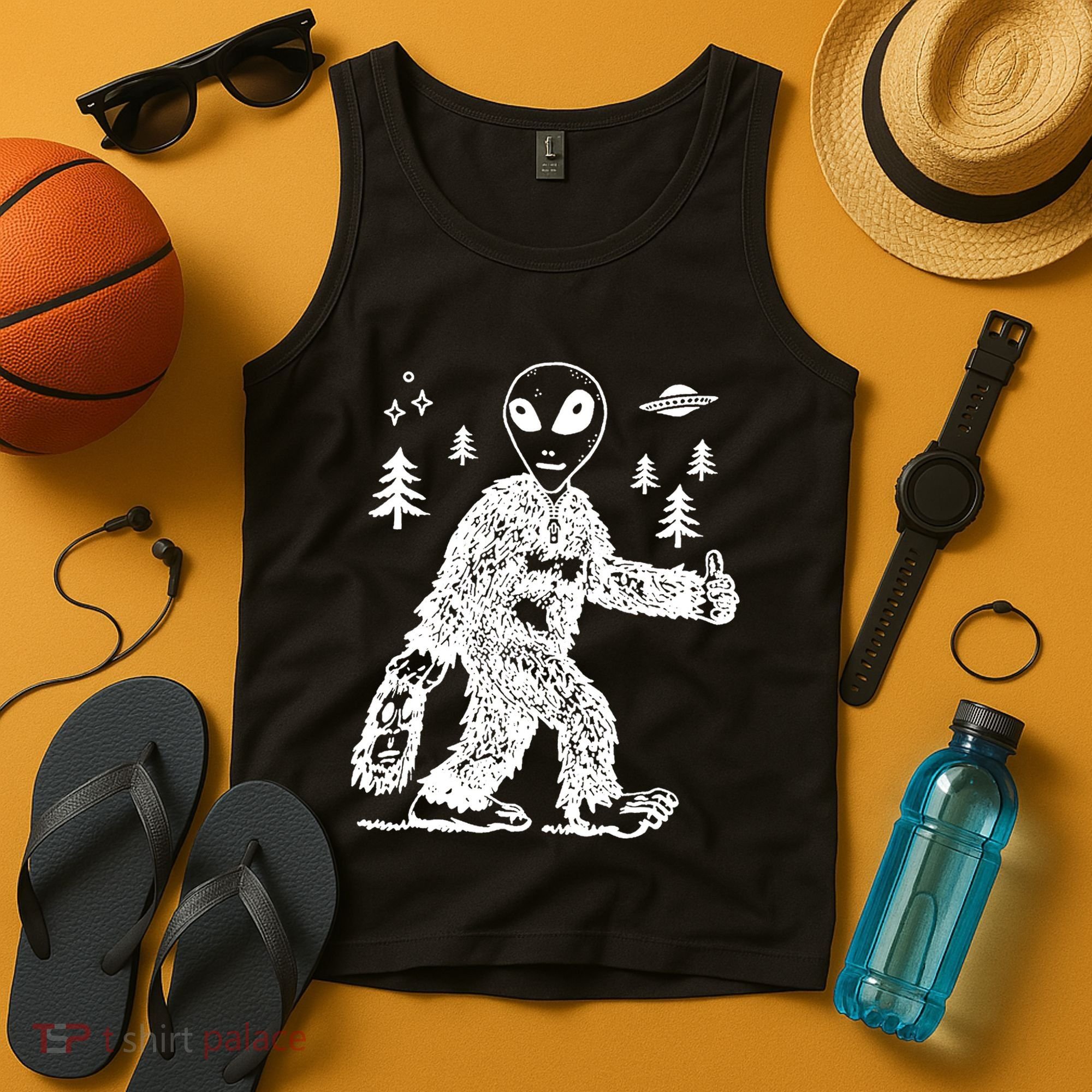 Alien In Bigfoot Costume Tank Top