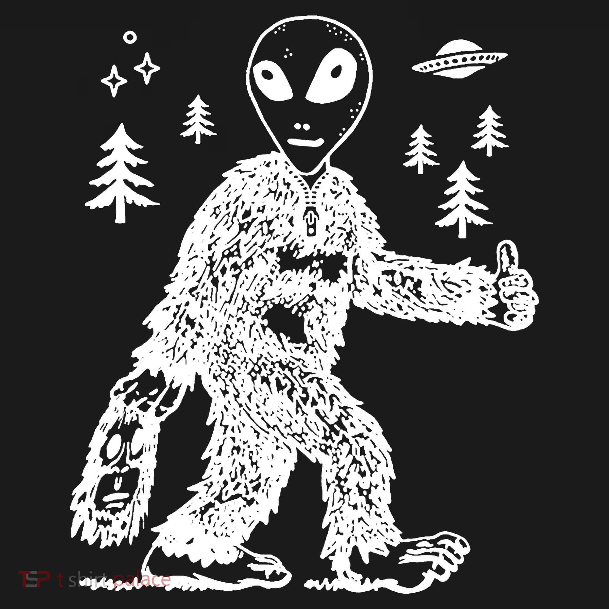 Alien In Bigfoot Costume Women's Long Sleeve Shirt