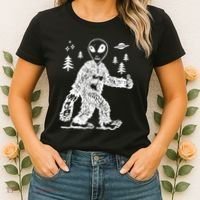 Alien In Bigfoot Costume Women's T-Shirt thumb 2