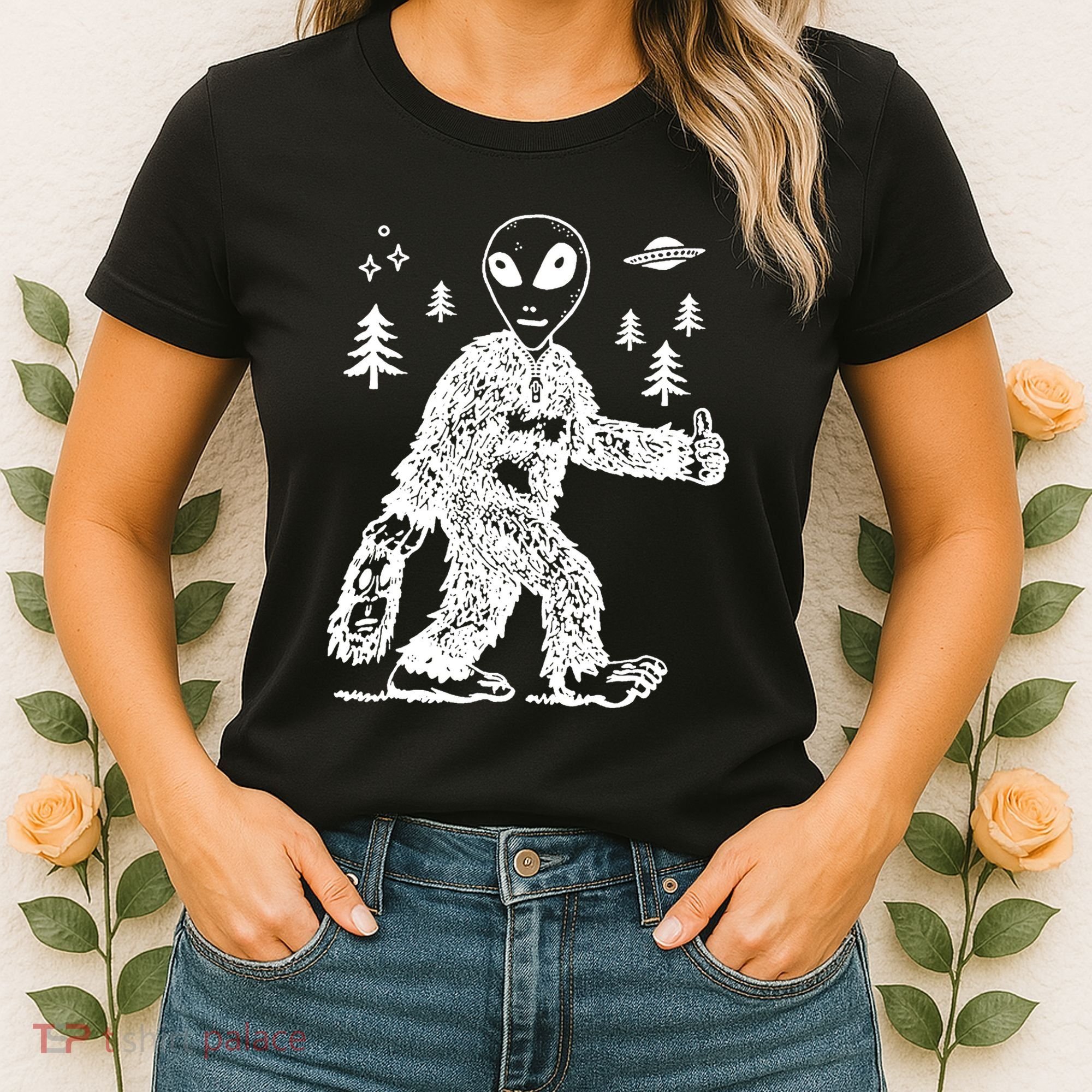 Alien In Bigfoot Costume Women's T-Shirt