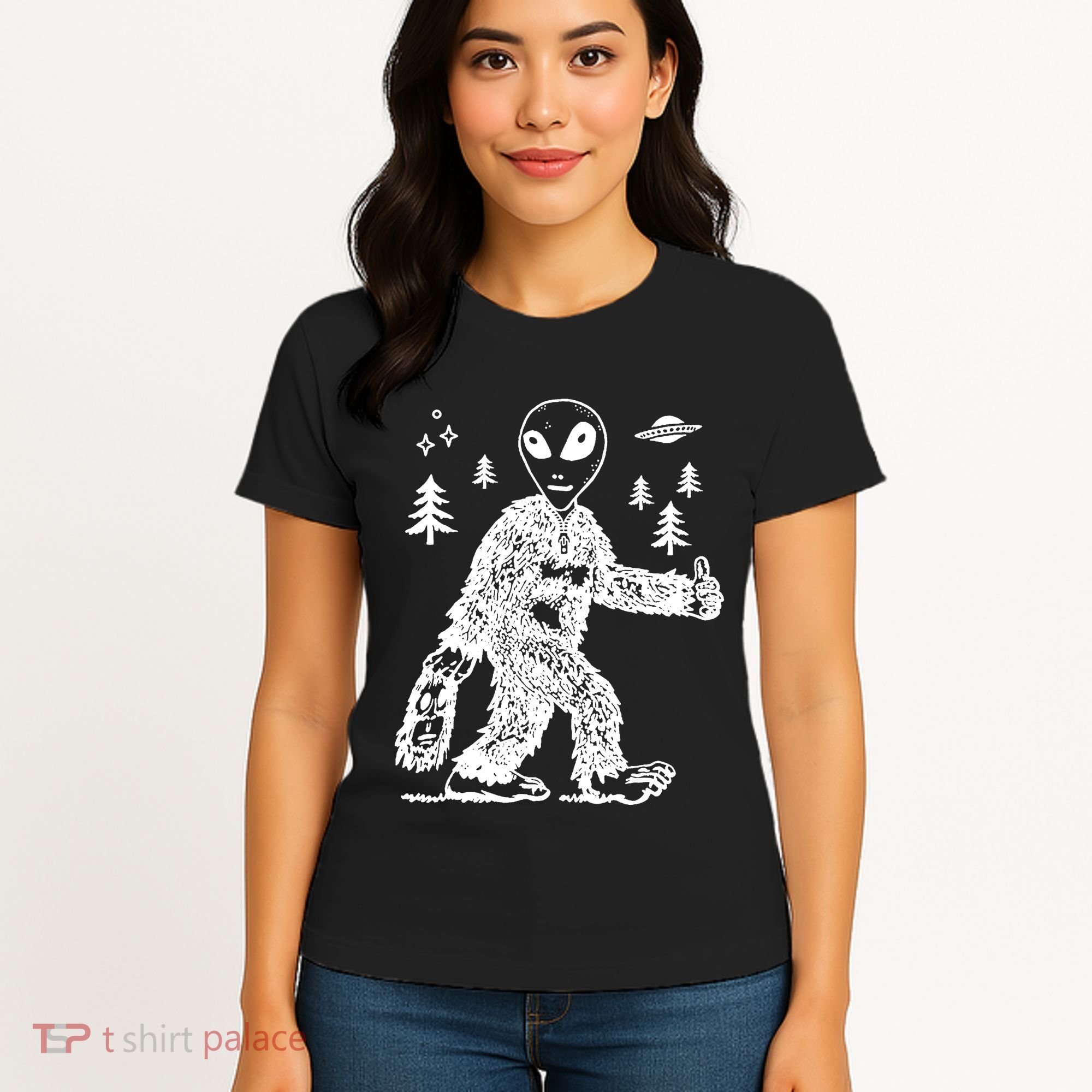 Alien In Bigfoot Costume Women's T-Shirt
