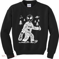 Alien In Bigfoot Costume Kids Sweatshirt thumb 0