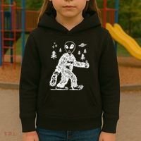 Alien In Bigfoot Costume Kids Hoodie thumb 3