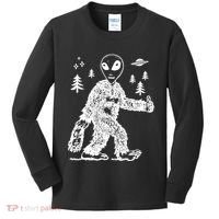 Alien In Bigfoot Costume Kids Long Sleeve Shirt thumb 0