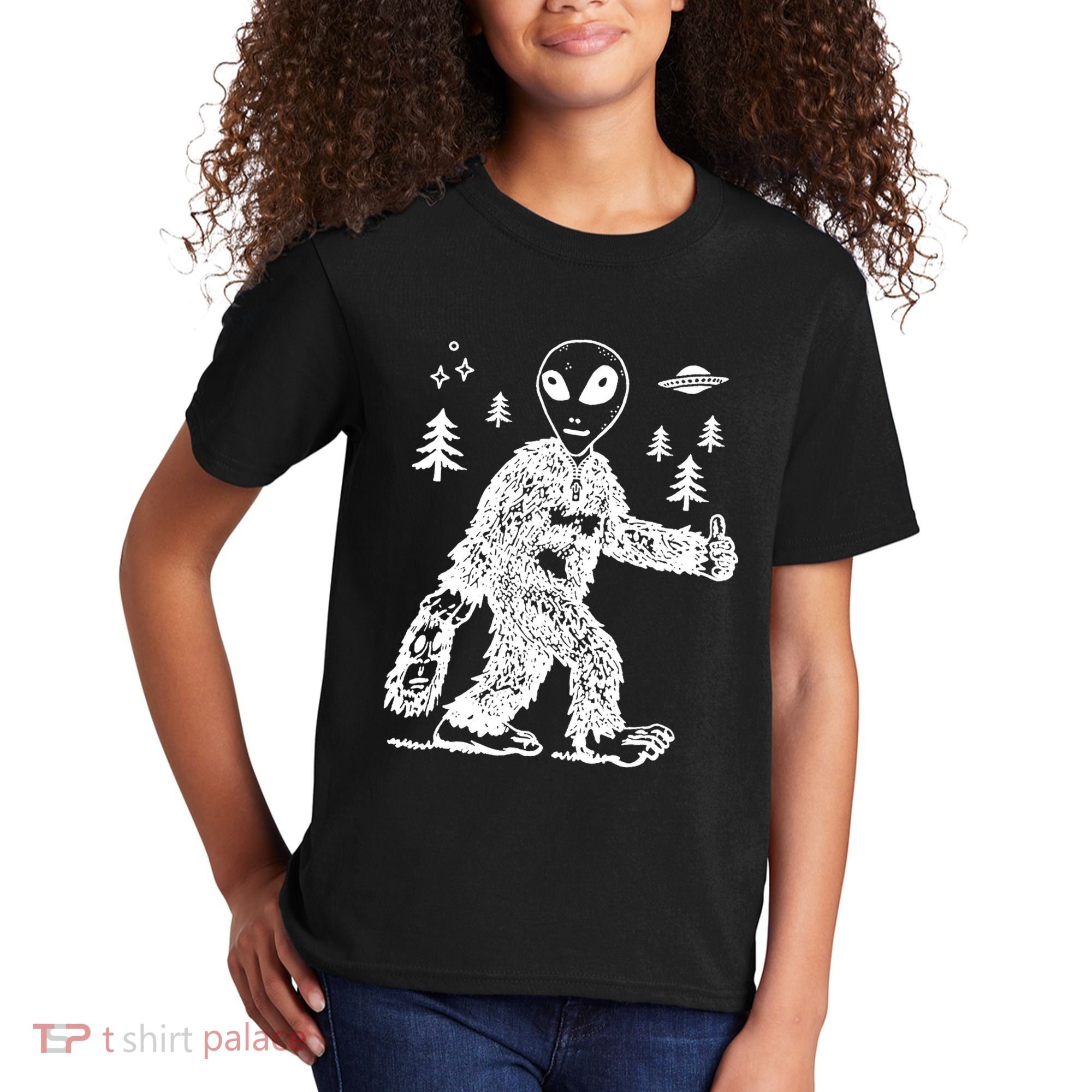 Alien In Bigfoot Costume Kids T-Shirt