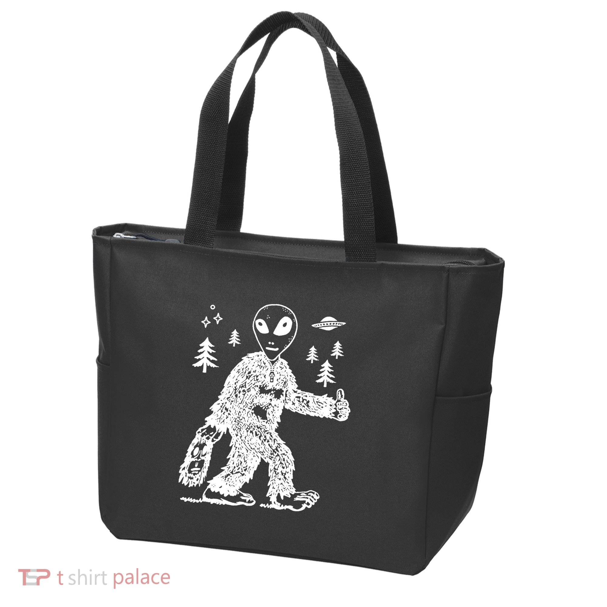Alien In Bigfoot Costume Tote Bag