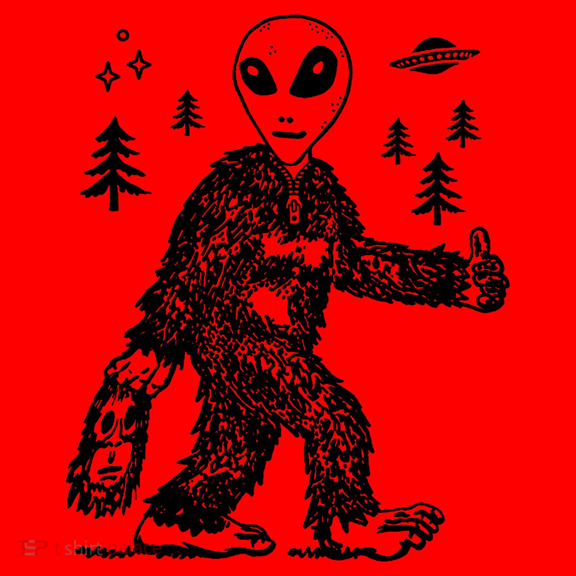 Alien In Bigfoot Costume Santa Hat