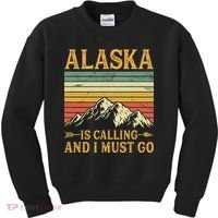 Alaska Is Calling And I Must Go Kids Sweatshirt thumb 0