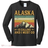 Alaska Is Calling And I Must Go Kids Long Sleeve Shirt thumb 0