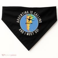 Argentina Is Calling And I Must Go Gift Argentina Map Gift USA-Made Doggie Bandana thumb 0