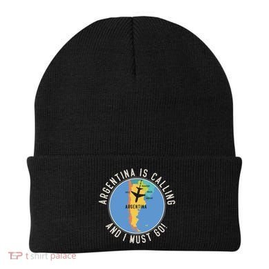 Argentina Is Calling And I Must Go Gift Argentina Map Gift Beanie