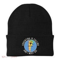 Argentina Is Calling And I Must Go Gift Argentina Map Gift Beanie thumb 0