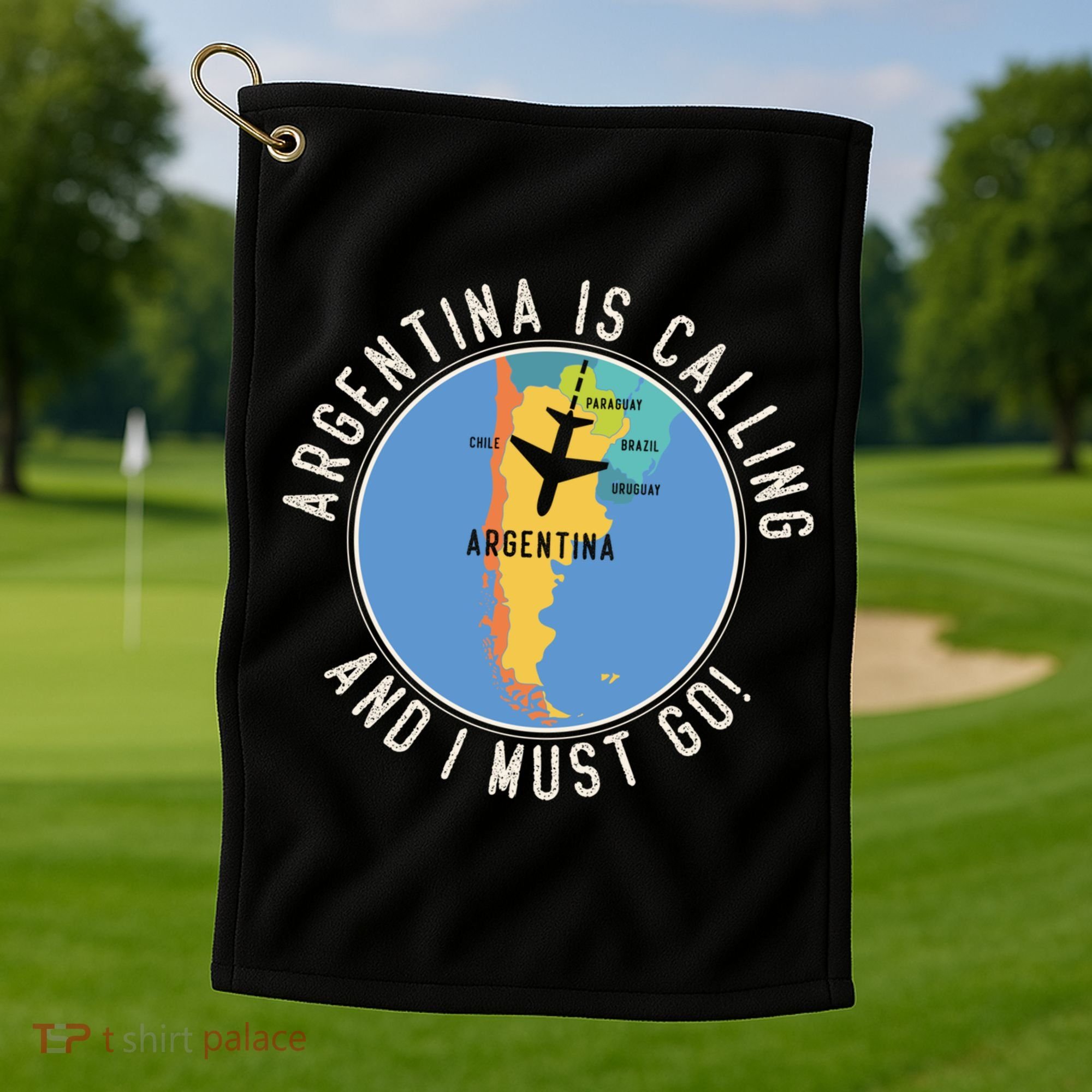 Argentina Is Calling And I Must Go Gift Argentina Map Gift Golf Towel