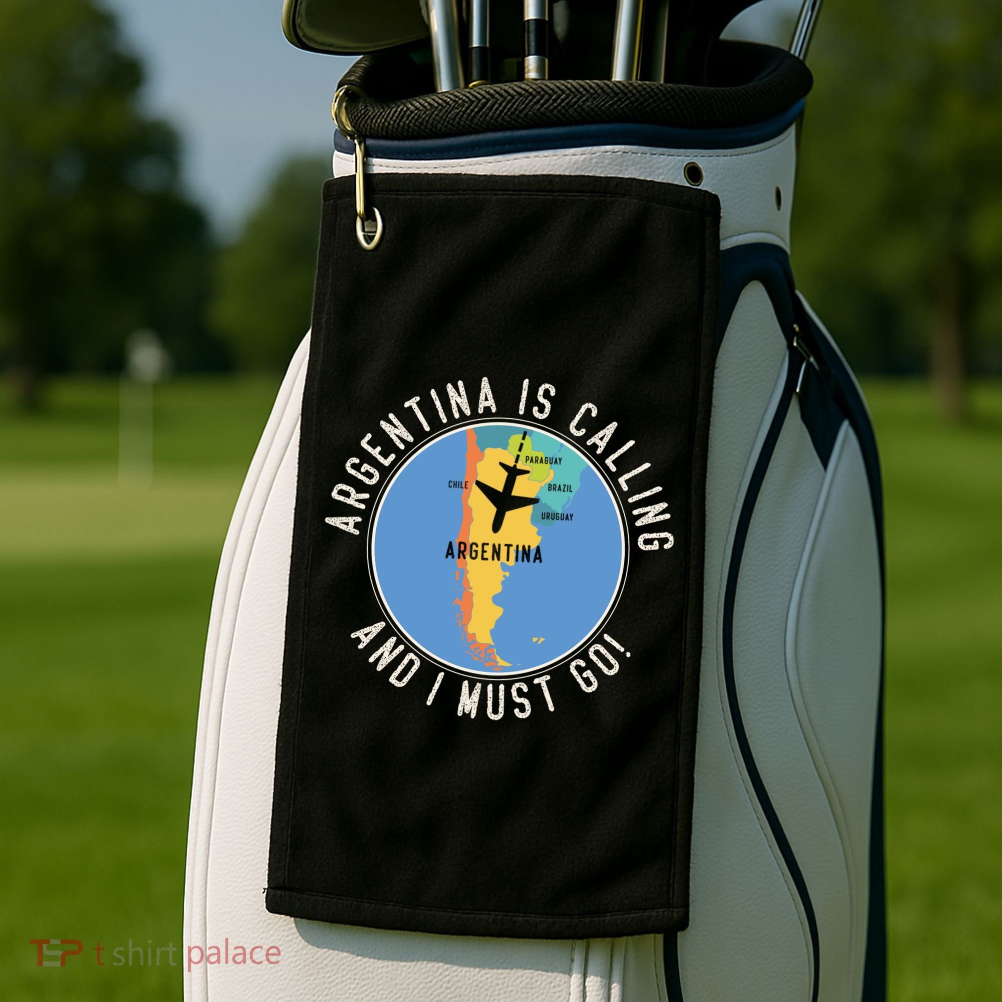 Argentina Is Calling And I Must Go Gift Argentina Map Gift Golf Towel