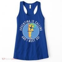 Argentina Is Calling And I Must Go Gift Argentina Map Gift Women's Tank Top thumb 0