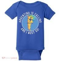 Argentina Is Calling And I Must Go Gift Argentina Map Gift Baby Bodysuit thumb 0