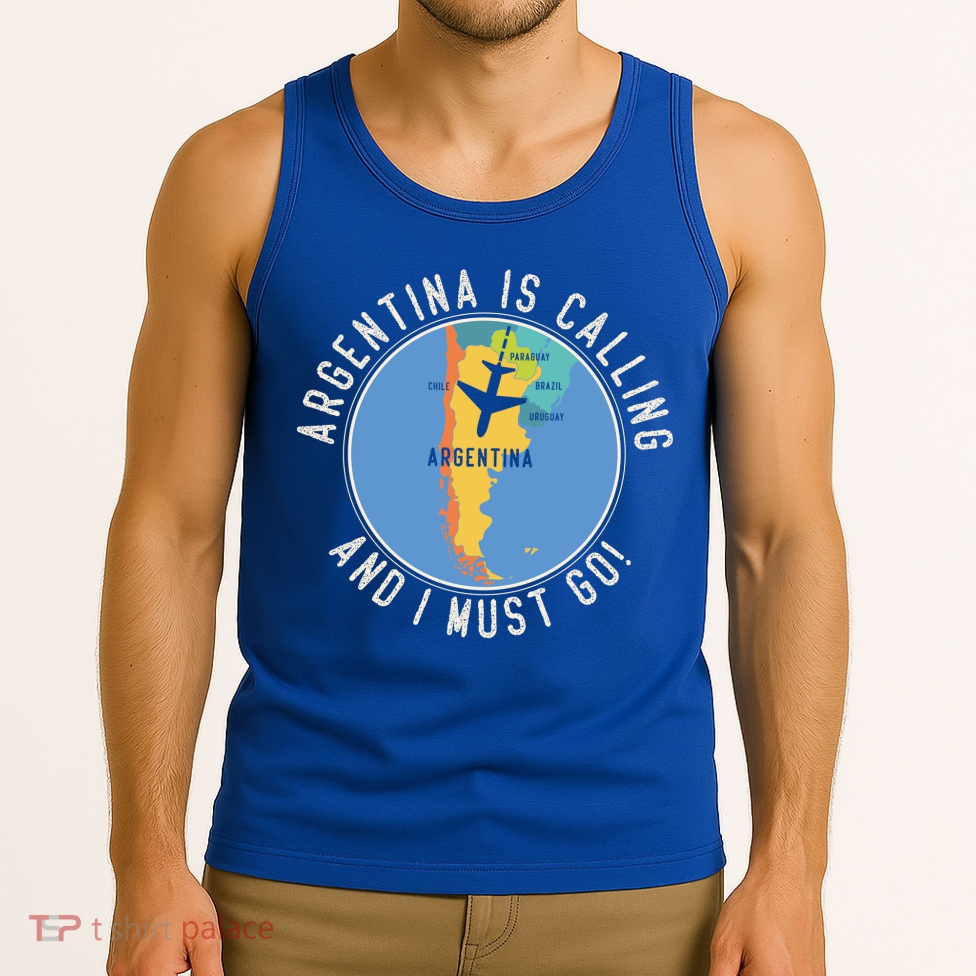 Argentina Is Calling And I Must Go Gift Argentina Map Gift Tank Top