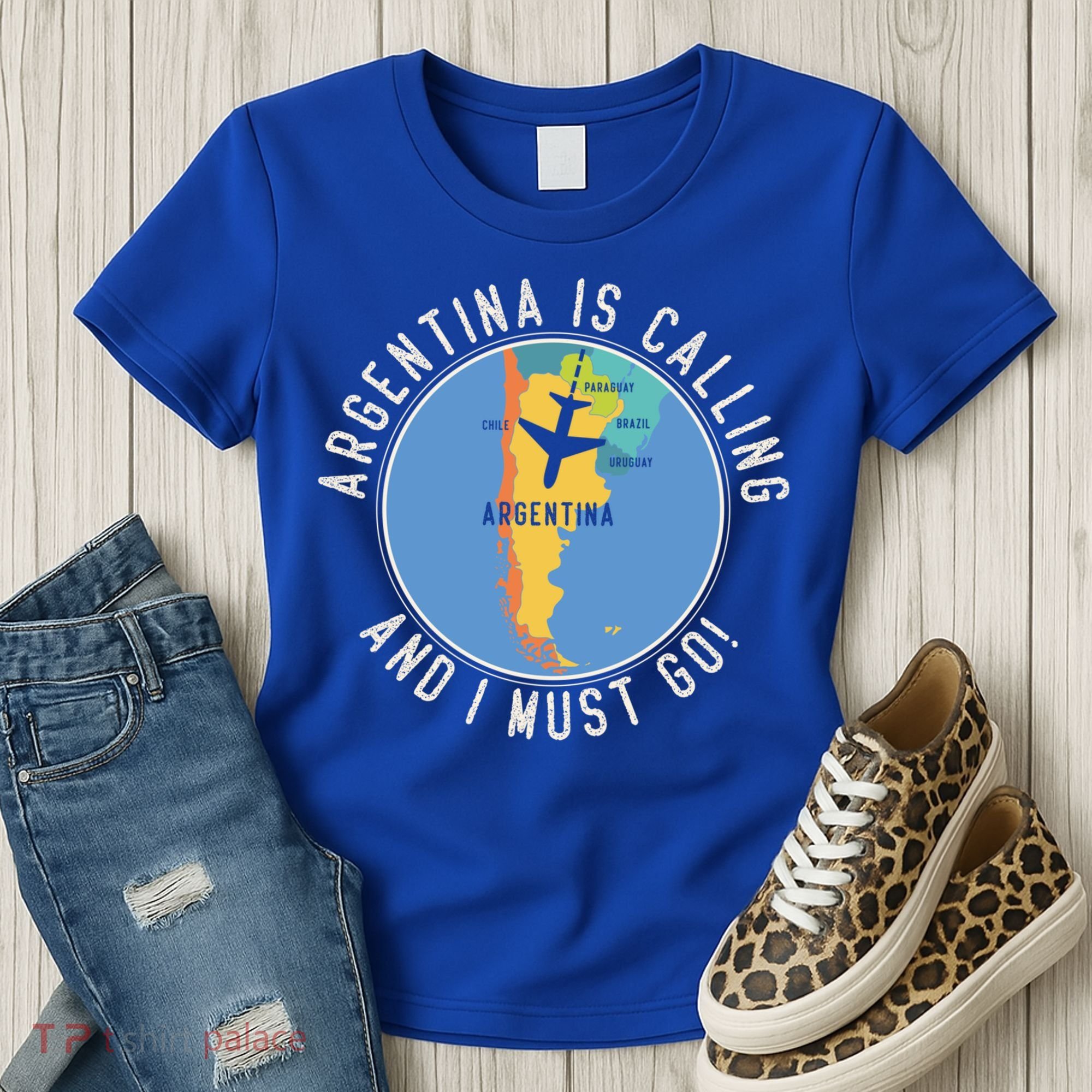 Argentina Is Calling And I Must Go Gift Argentina Map Gift Women's T-Shirt