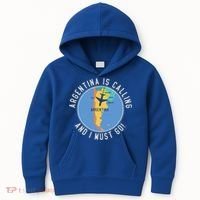Argentina Is Calling And I Must Go Gift Argentina Map Gift Kids Hoodie thumb 0