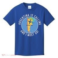 Argentina Is Calling And I Must Go Gift Argentina Map Gift Kids T-Shirt thumb 0