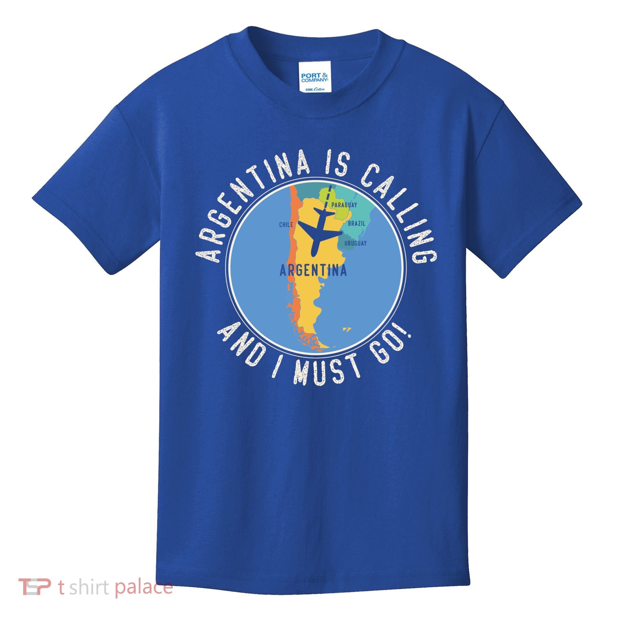 Argentina Is Calling And I Must Go Gift Argentina Map Gift Kids T-Shirt