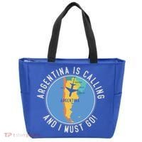 Argentina Is Calling And I Must Go Gift Argentina Map Gift Tote Bag thumb 0