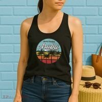 Aruba I Caribbean Retro Beach Vacation Cruise Travel Women's Tank Top thumb 2