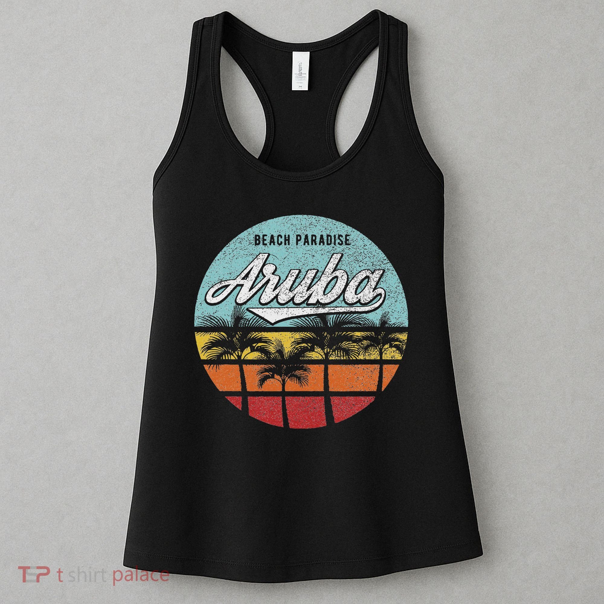 Aruba I Caribbean Retro Beach Vacation Cruise Travel Women's Tank Top